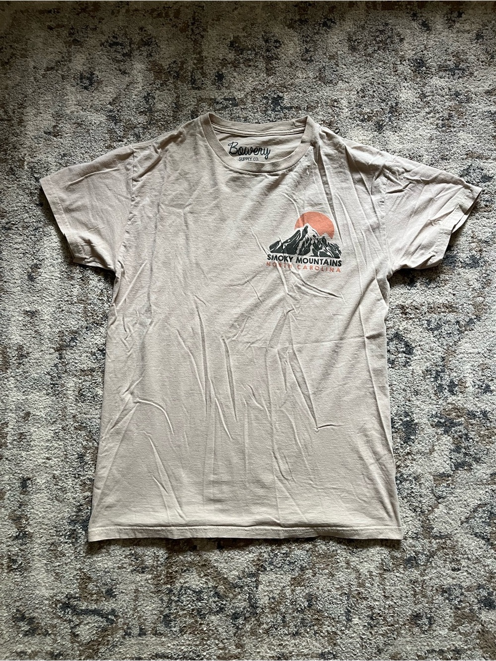 Bowery Supply Co. Mens Medium Smoky Mountains NC T-Shirt